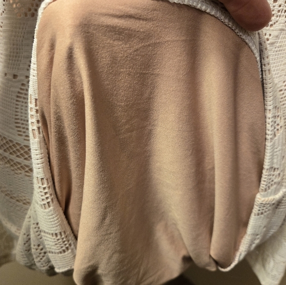 BCBG Maxazria Size XS White Tan Alice Mixed Lace Sheer long sleeve Sheath Dress - Picture 11 of 15